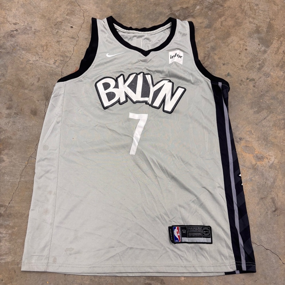 Nike Kevin Durant Brooklyn Nets Jersey Size 44 Medium Grey Statement Edition #7